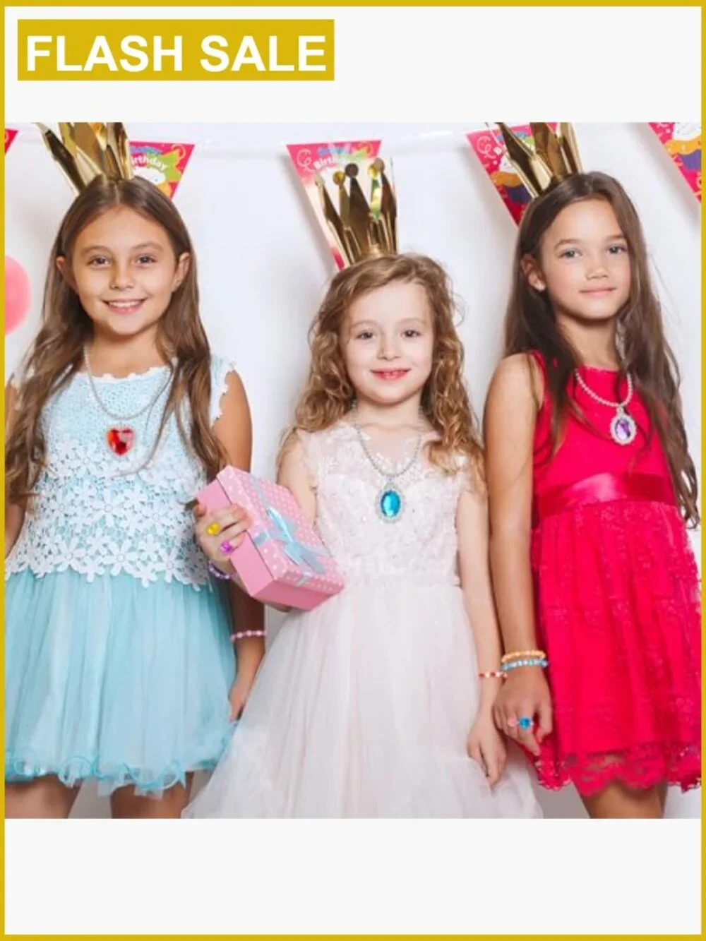 Kids Jewelry Set 26 Pc Necklaces Bracelets Rings Dress Up Play Costume